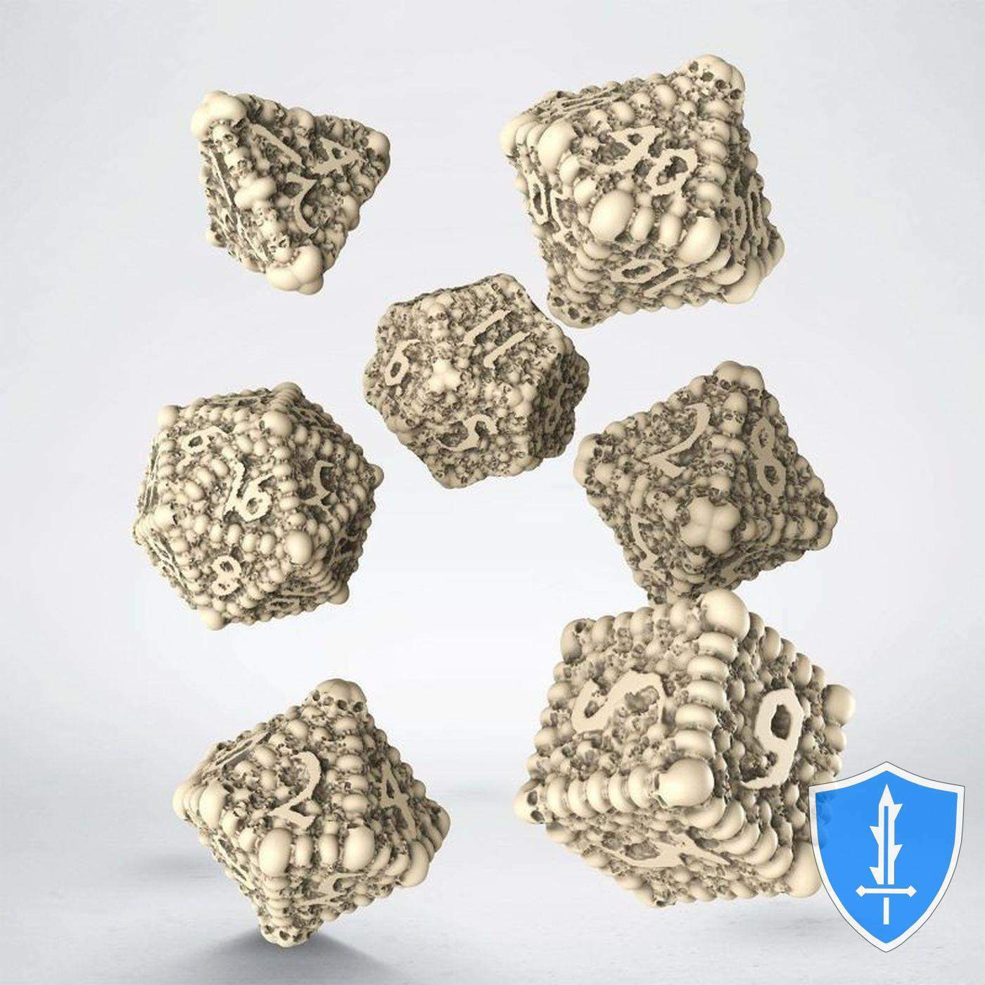 Q-Workshop Dice Macabre Dice Set (7) D&D RPG Skull Bones Halloween