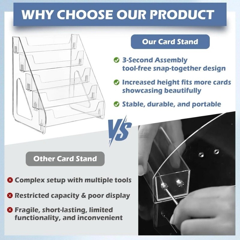 5Tier Display Rack Transparent Storage Rack Multifunctional Counter Display Rack