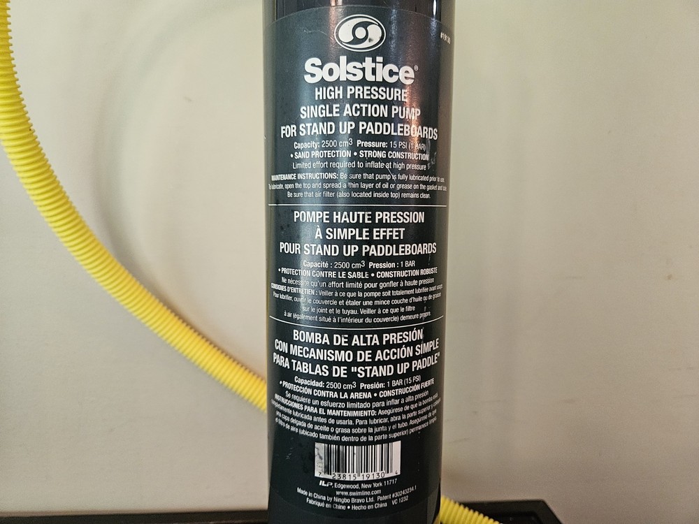 Solstice High Pressure Stand Up Paddleboard Hand Pump With Guage