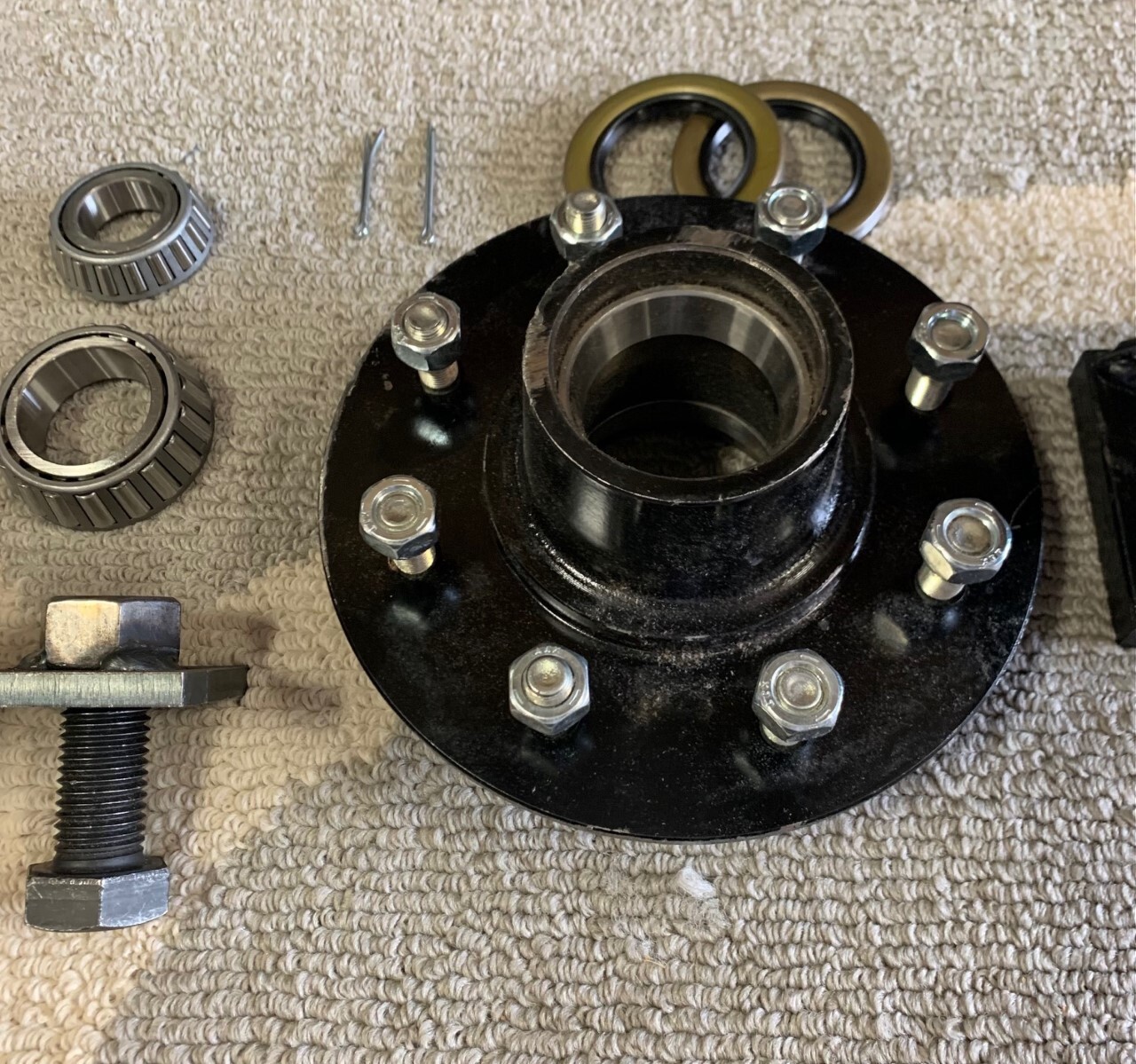 8 x 6.5 Lug 8000LB Shipping Container Wheels, Bolt-on Spindle Kit NEW