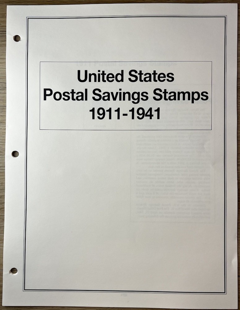 Mystic Heritage Collection US Postal Savings Stamps 1911-1941 Inserts + 2 Stamps