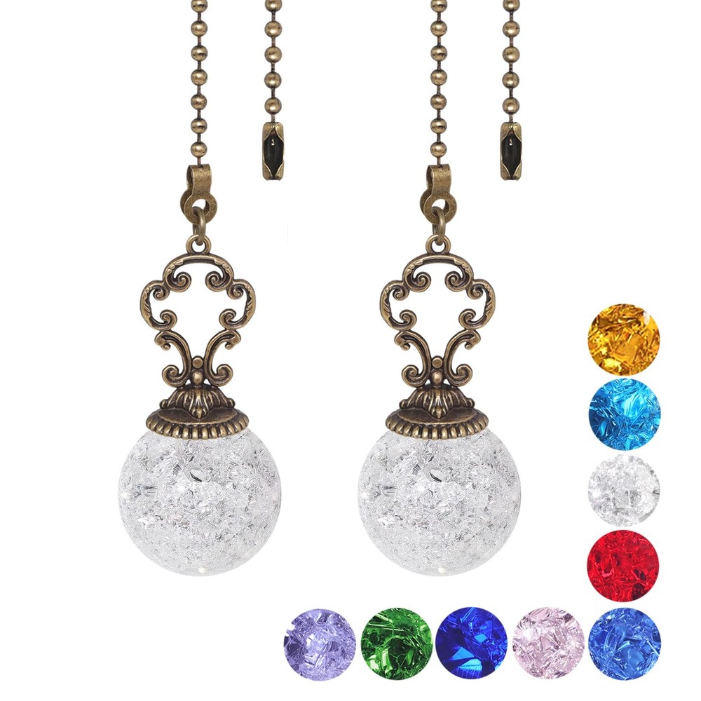 LONGSHENG - SINCE 2001 - Vintage 2PCS White Ceiling Fan Pull Chain Pull Chain...