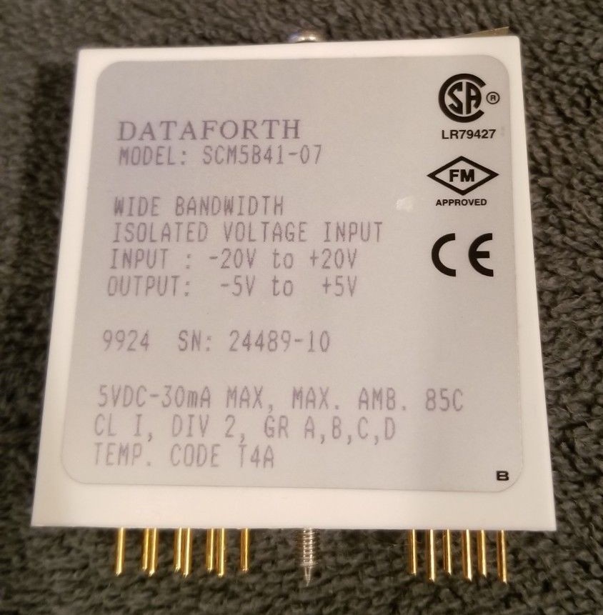 Dataforth SCM5841-07, wide bandwidth isolated voltage input module