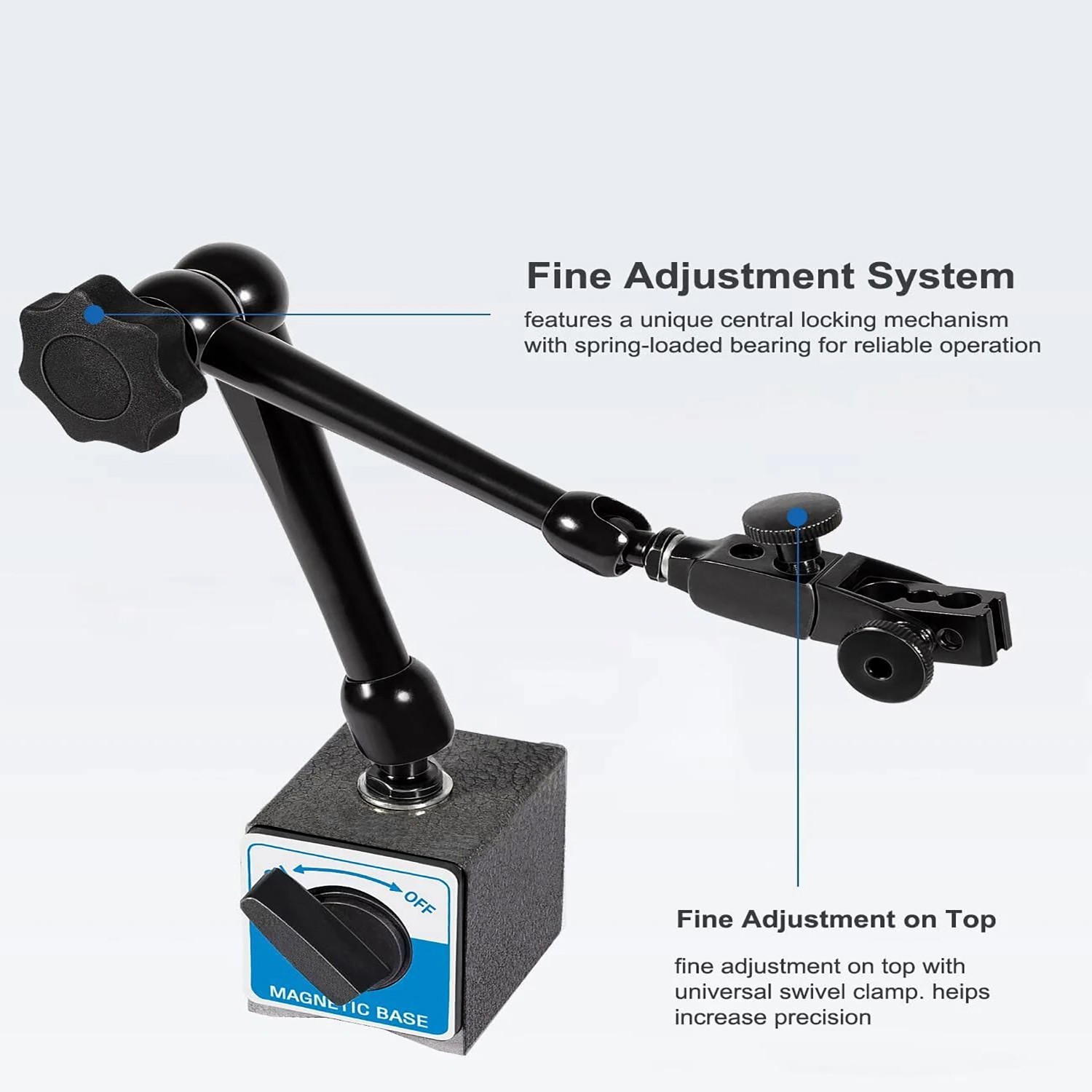 176lb Magnetic Base H-295 Fits Noga Dial Gage Test Indicator Stand DG61003