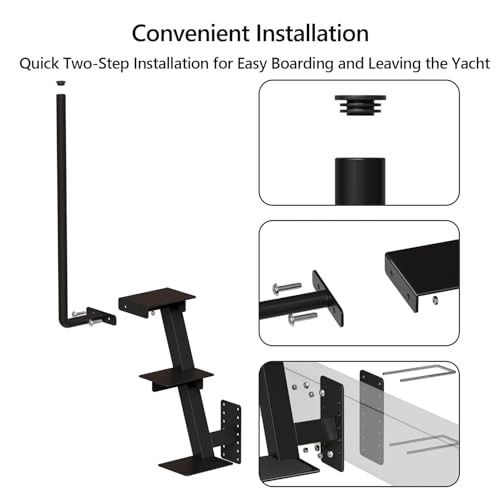 Trailer Step with Handle，Three-Step Universal Three Step Boat Trailer Step