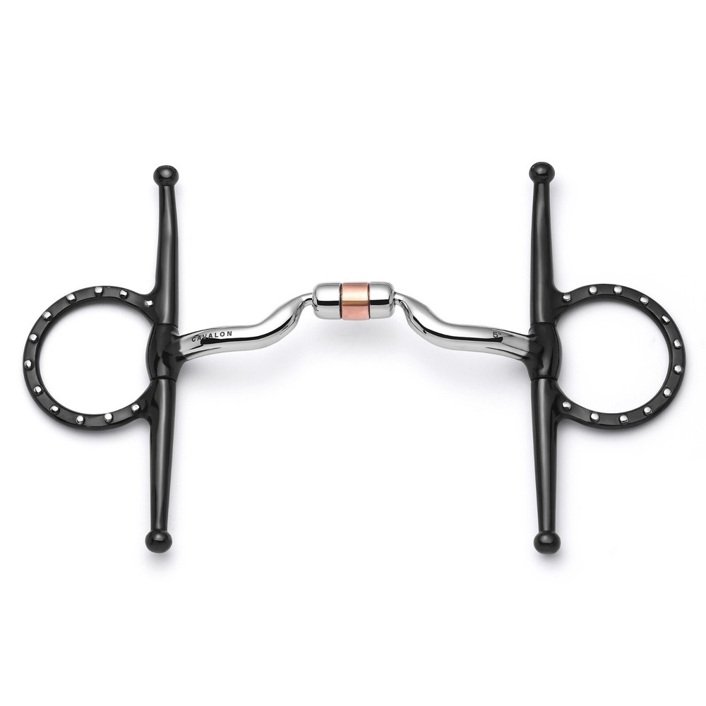 Cavalon Full Cheek Low Port Capsule Silver Dotted Snaffle Bit