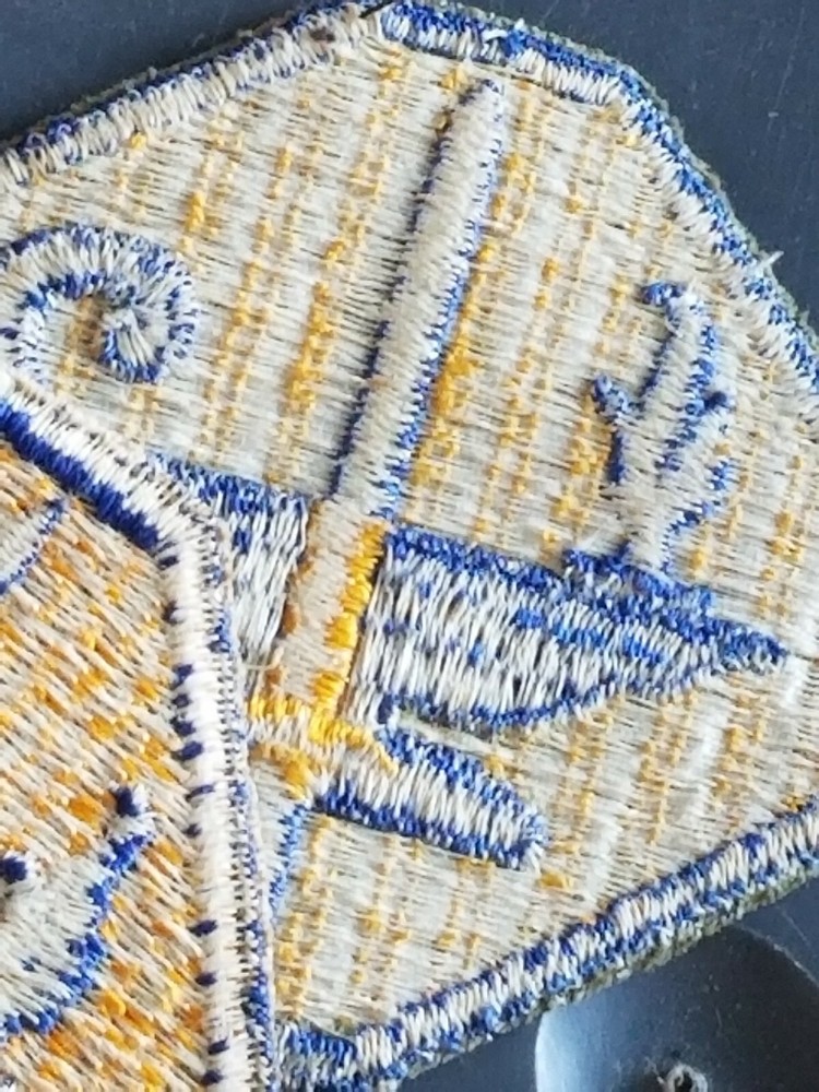 WWII US Army ATSP NICE Cornrow Weave Variation Cut Edge Shoulder Patch Set x2