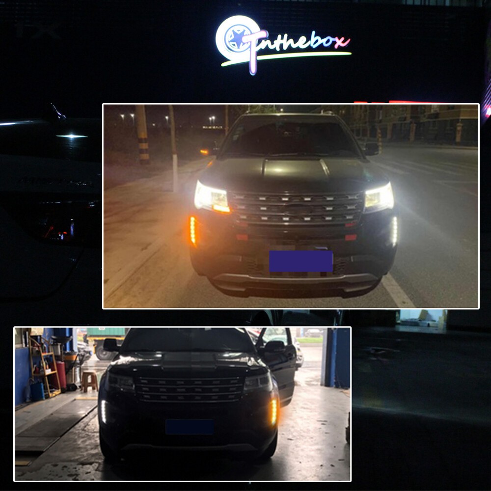 Sequential Switchback LED DRL Turn Signal Lights Kit For 2016-2019 Ford Explorer