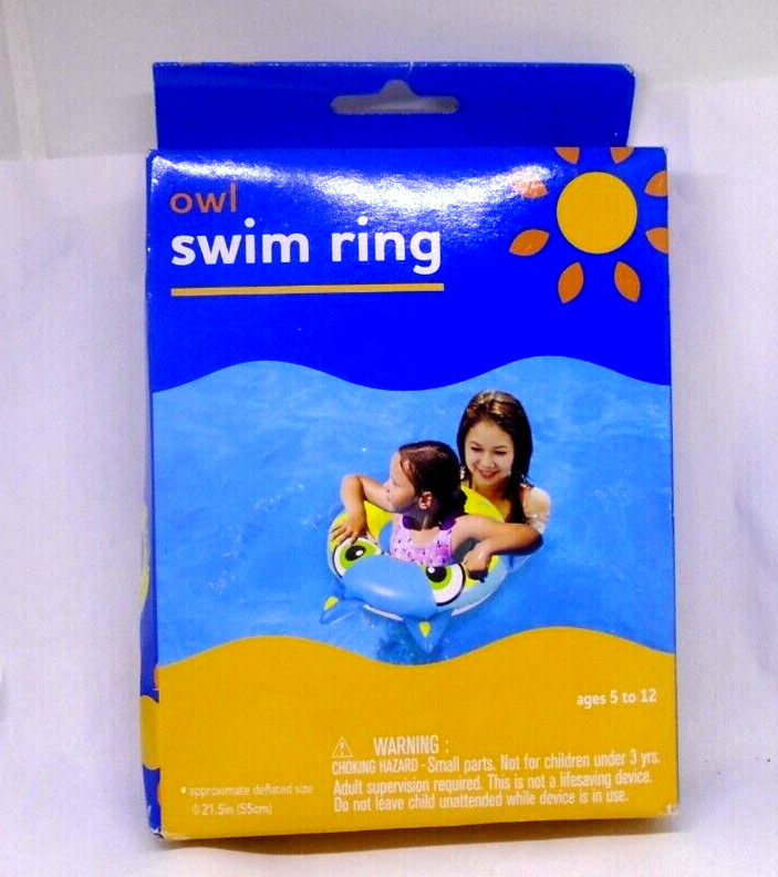Owl swim ring blue pool inflatable