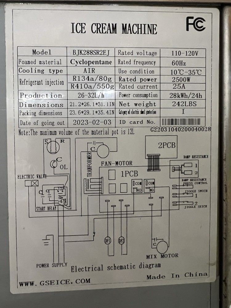 GSEICE ICE CREAM MACHINE Countertop