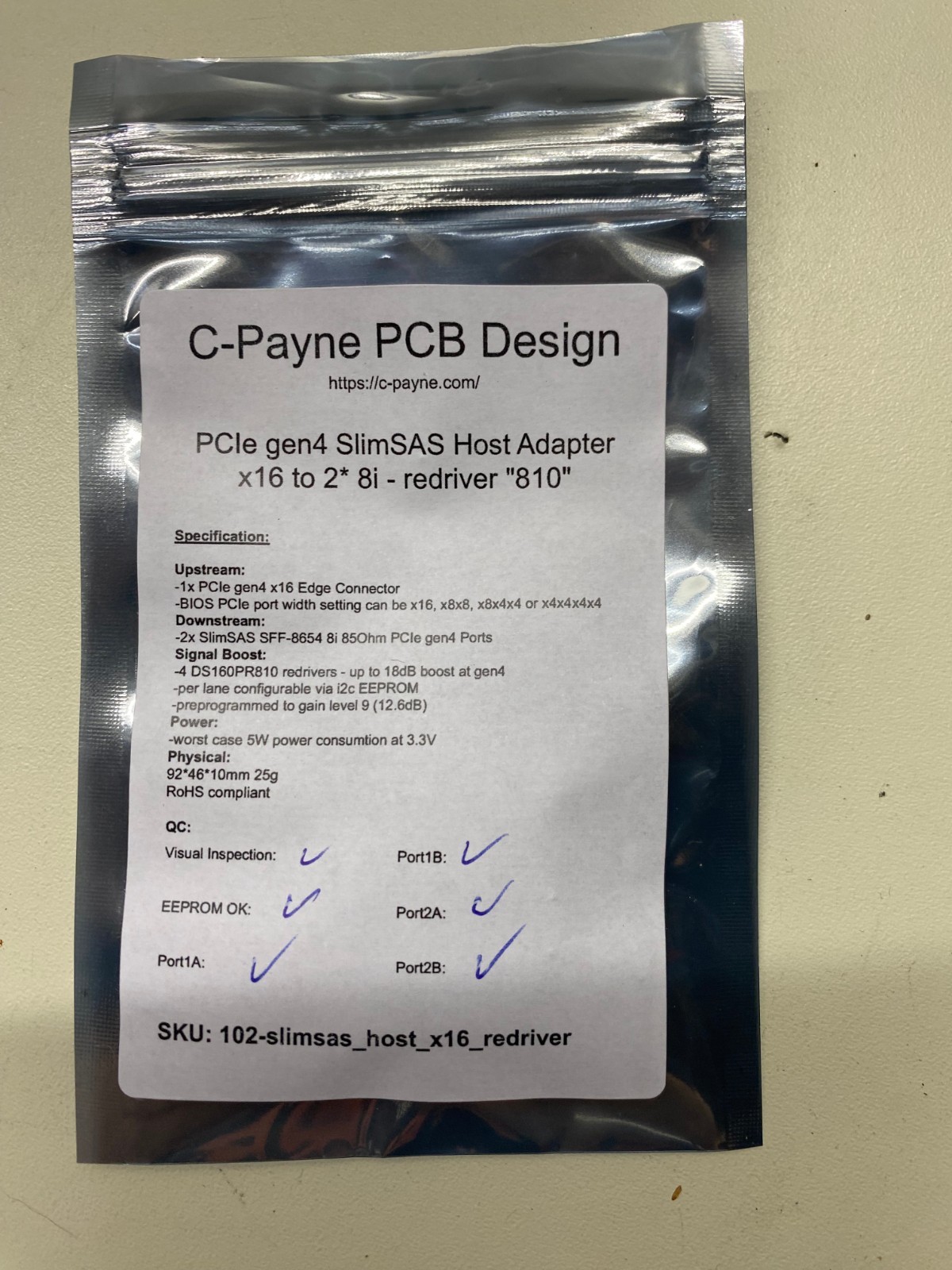 C-Payne PCIe 4.0 gen4 SlimSAS Host Adapter + Device Apater + SlimSAS Cables