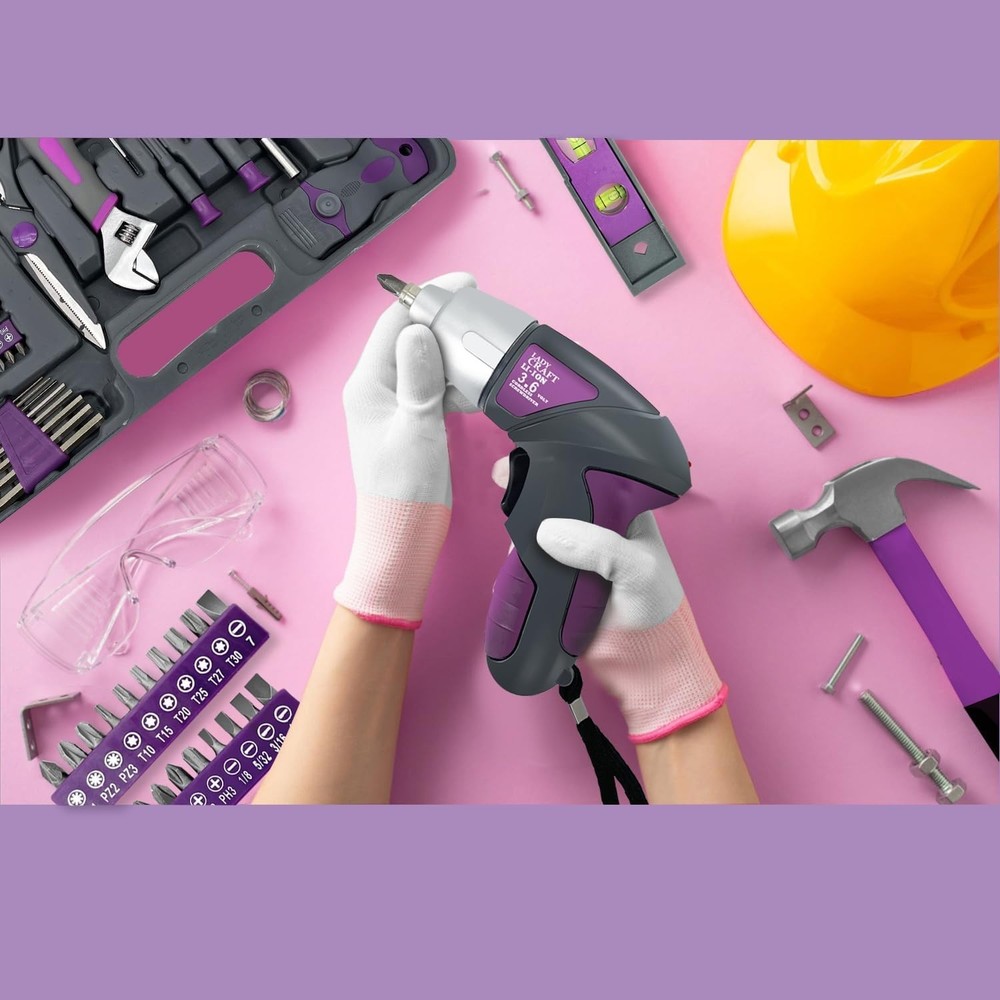 Pink Lady Tools Kit Set - 44PCS Cordless Screwdriver Toolbox