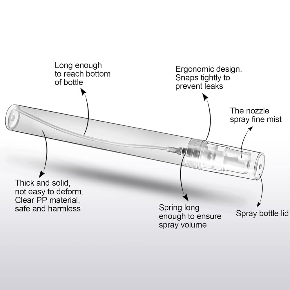 20-Pack Mini Spray Bottles 10ml - Refillable Atomizers for Travel & Oils