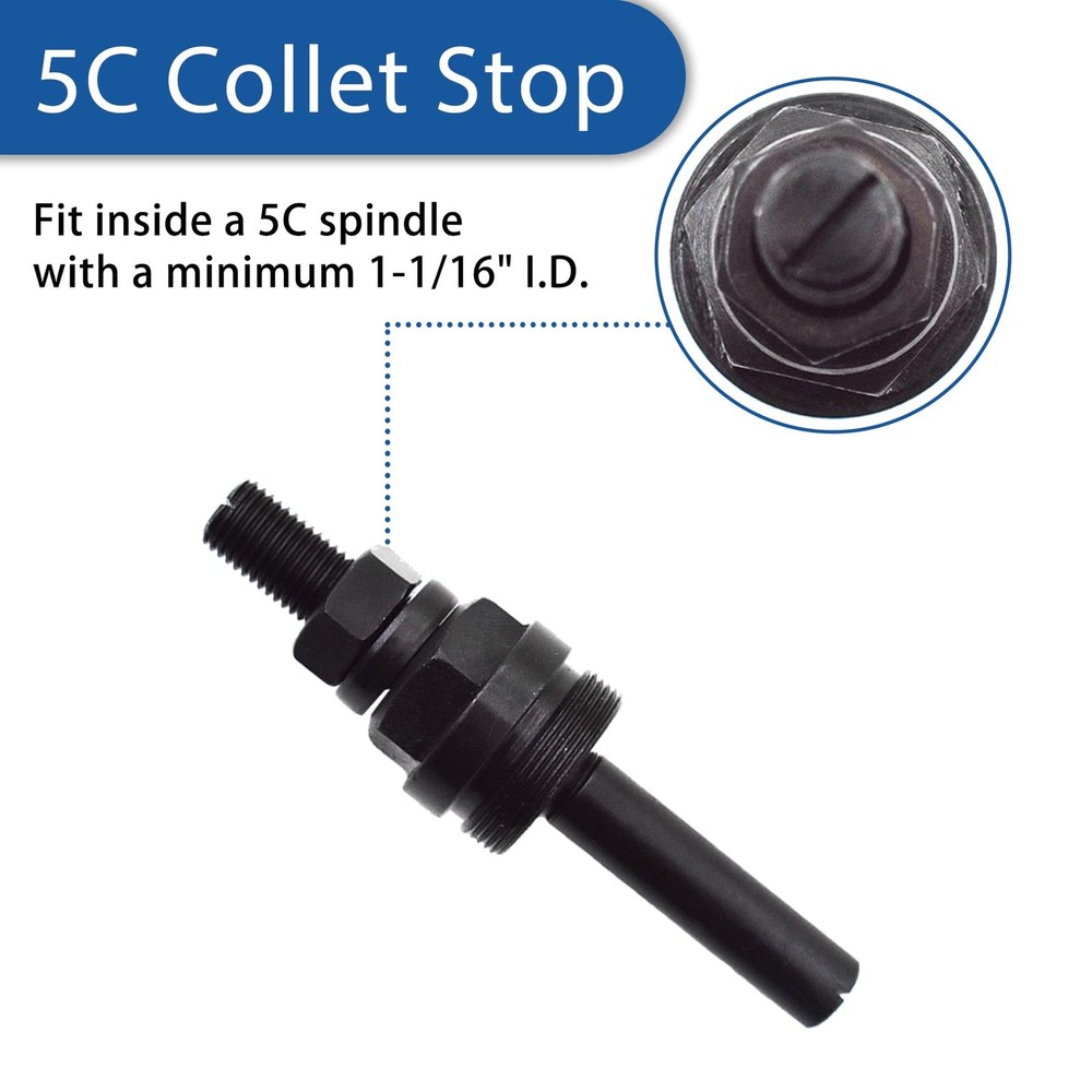 5C Collet Adjustable Threaded Stop Set for CNC Lathe Chucker Mill Machine