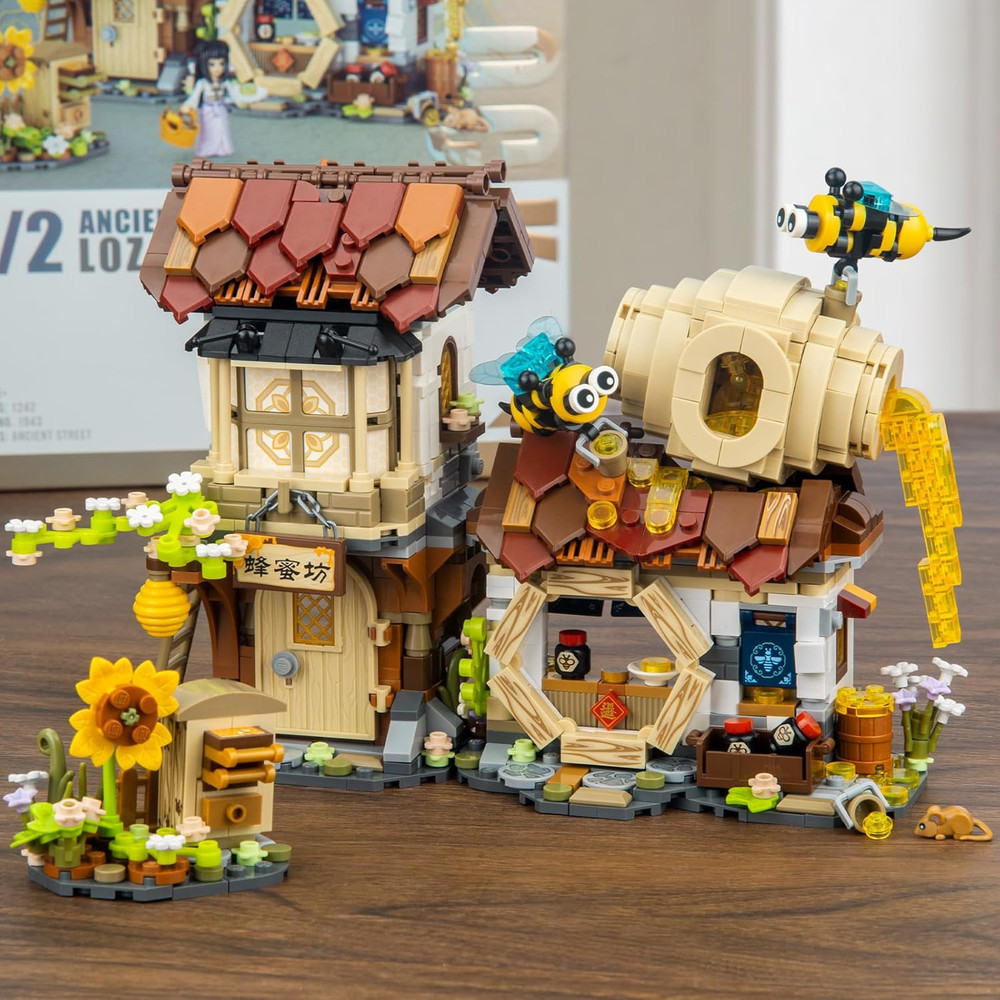 Honey Workshop Mini Building Set, MOC Creative DIY Simulation Architecture Toy,