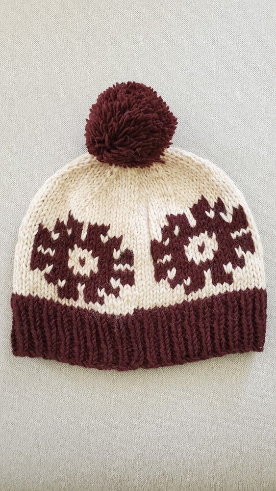 Hand Knit 100% Lambs Wool Hat