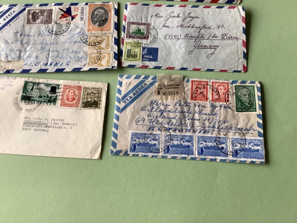 Airmail flight cover mixed world 9 items Ref A1458