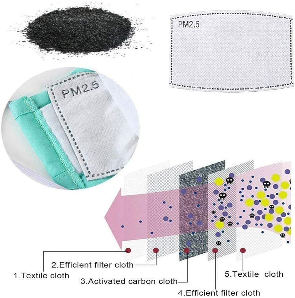 PM2.5 5 Layer Carbon Face Super Fresh Air Mask Filter Replacements