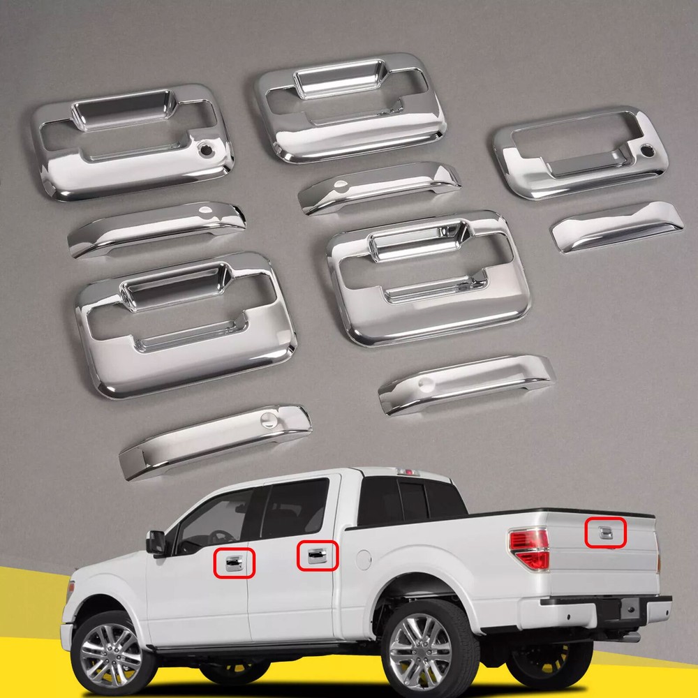Fits 2004-2014 Ford F-150 F150 Chrome 4 Door Handle + Tailgate Handle Covers