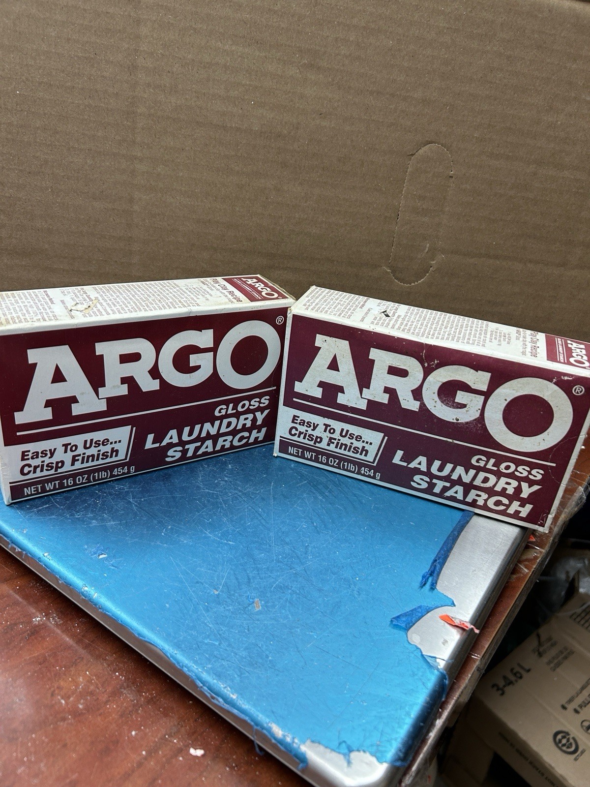 Argo Gloss Laundry Starch 2 Pack No Date Stained Boxes