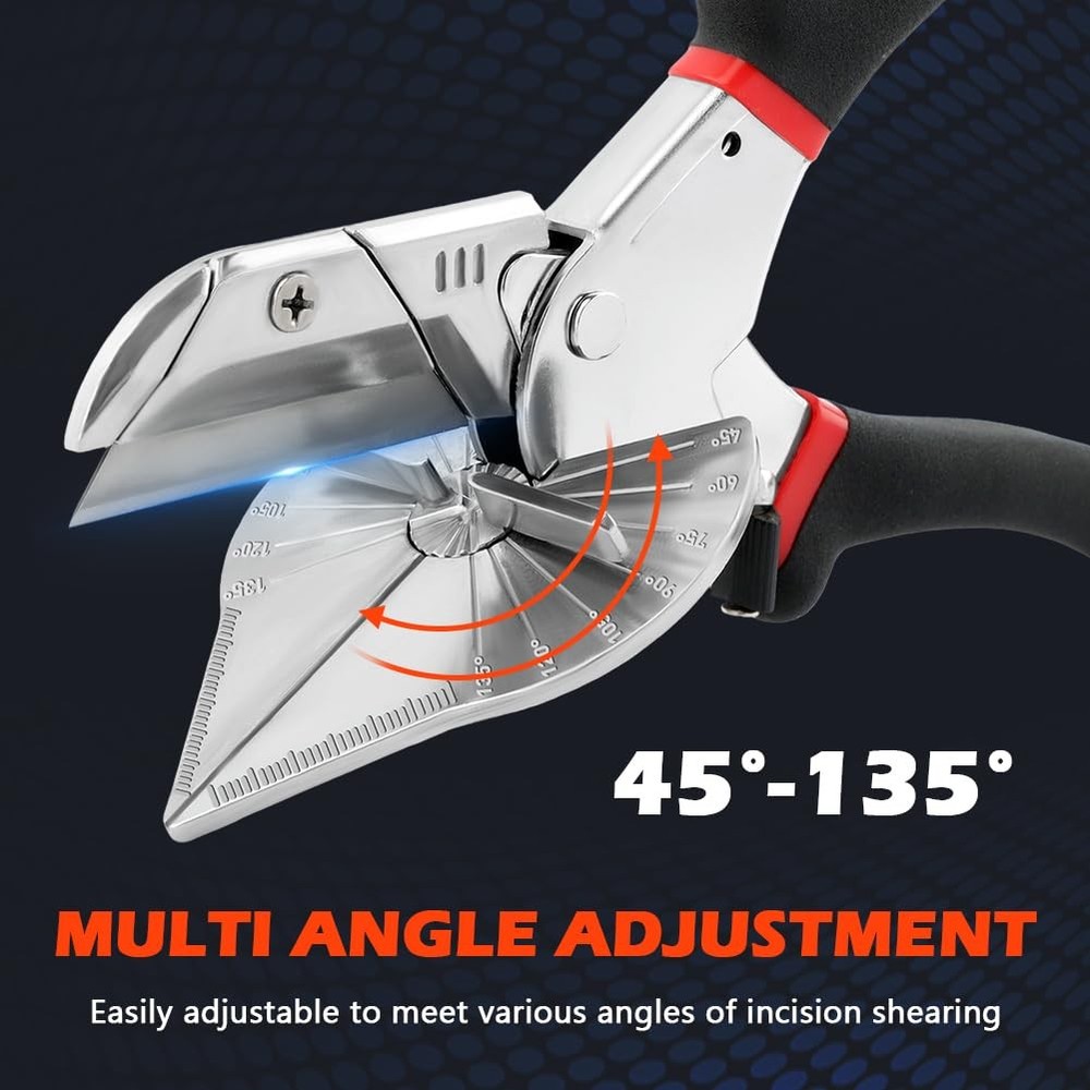 Multi Angle Miter Shear Cutter Hand Tool 45-135 Degree Adjustable Angle Shears