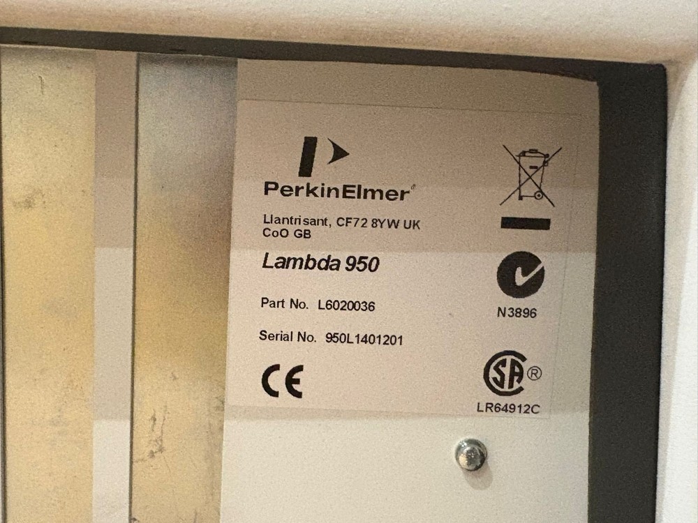 Perkin Elmer Lambda 950 UV/VIS/NIR Spectrophotometer w/ 2D Detector Module &