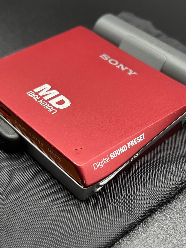 Sony MZ-E75 Walkman MiniDisc MD Player Red with Remote - Working