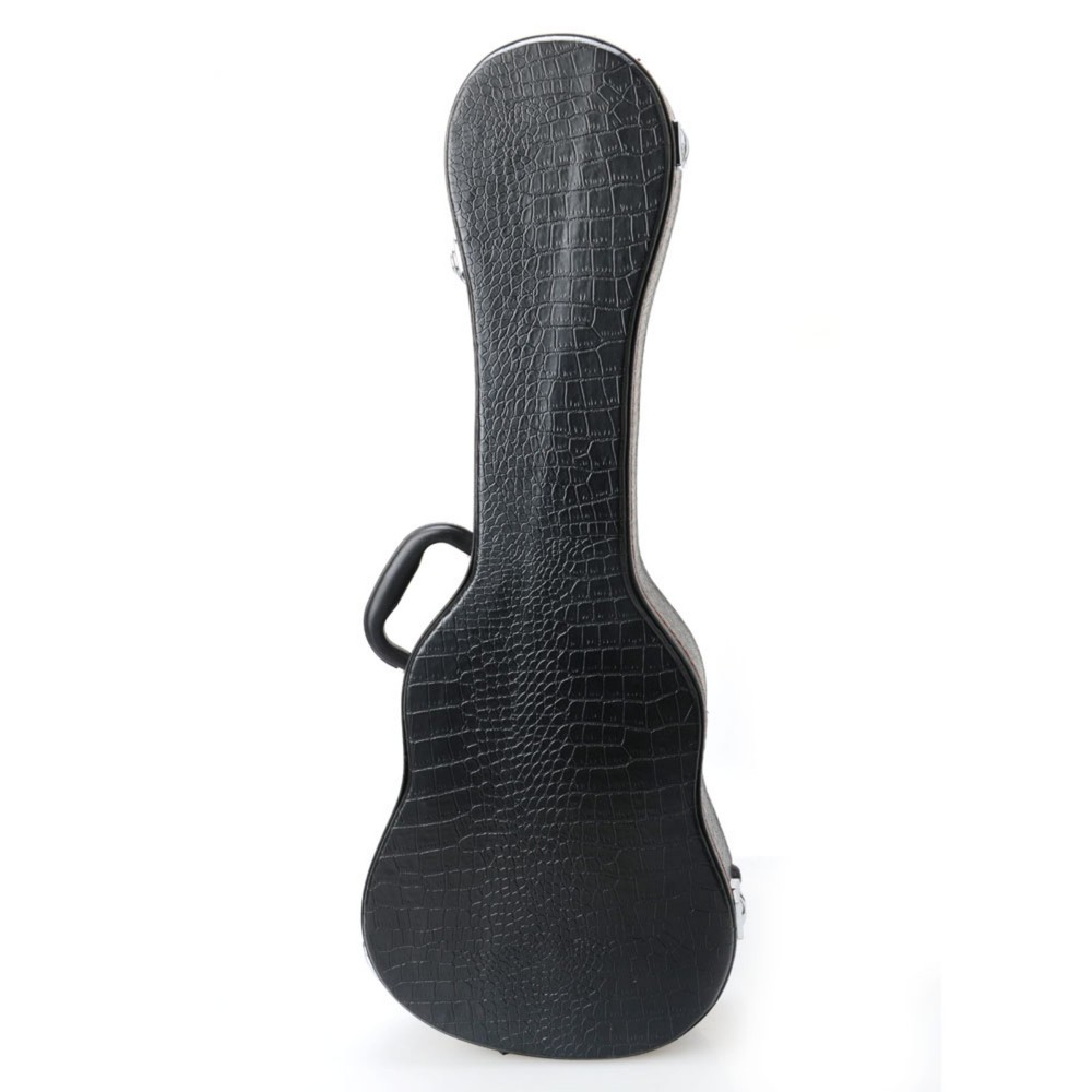 26" Tenor Ukulele Hardshell Case - Padded Contoured Lockable Black Finish