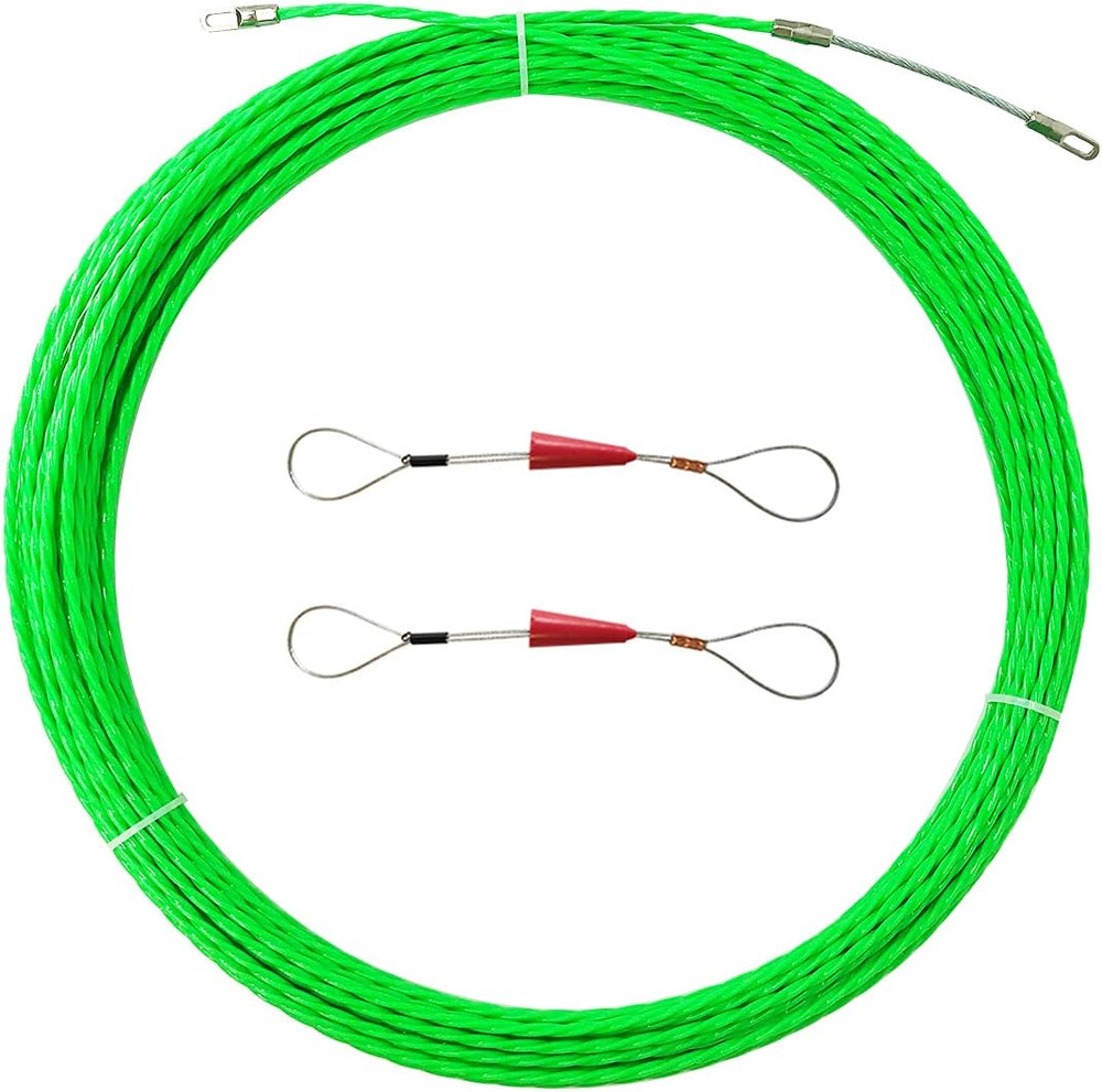 30M 100ft Fish Tape Cable Puller Kit Through Wall Wire Guide Device 4mm PET E...
