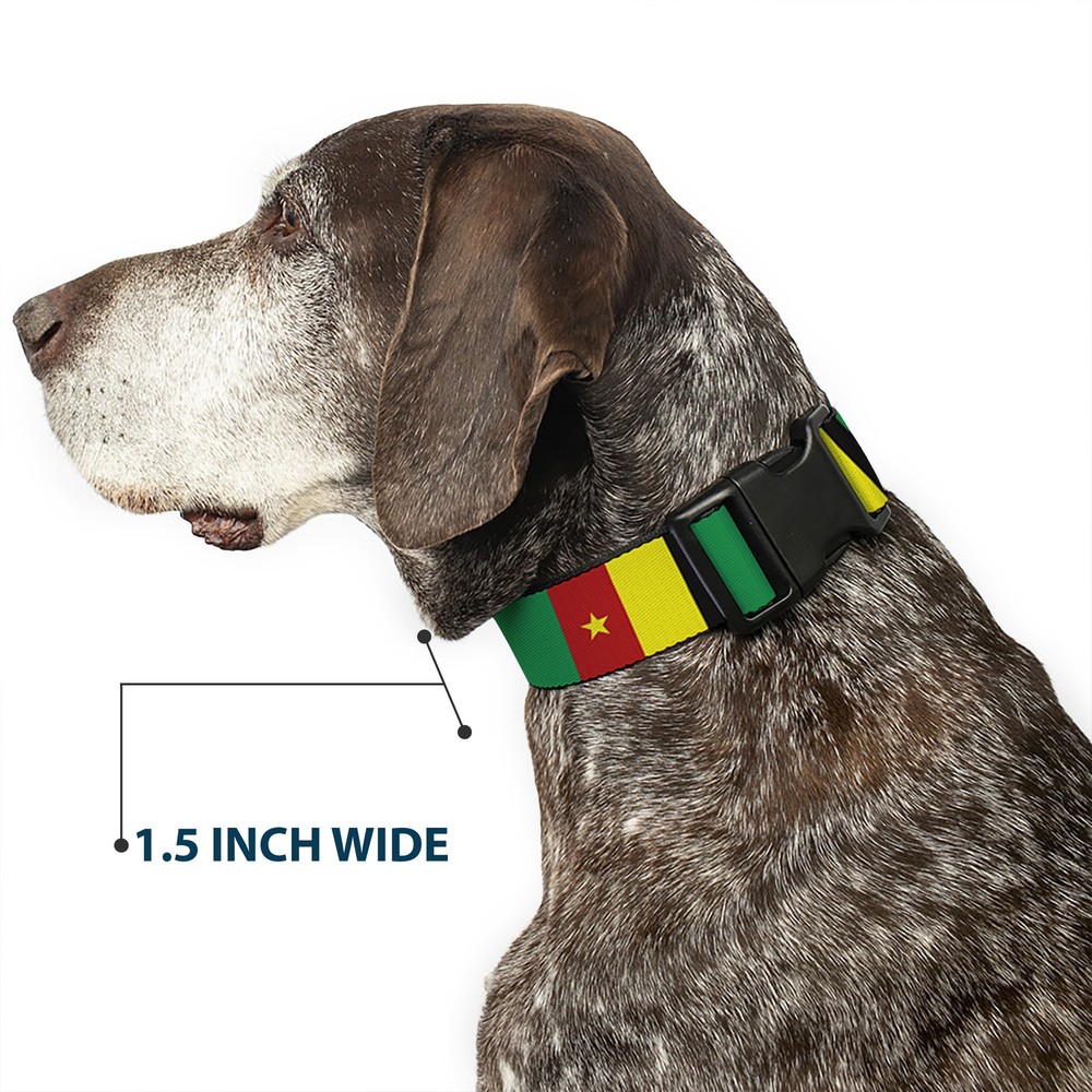 Plastic Clip Collar Cameroon Flags Large 15-24"