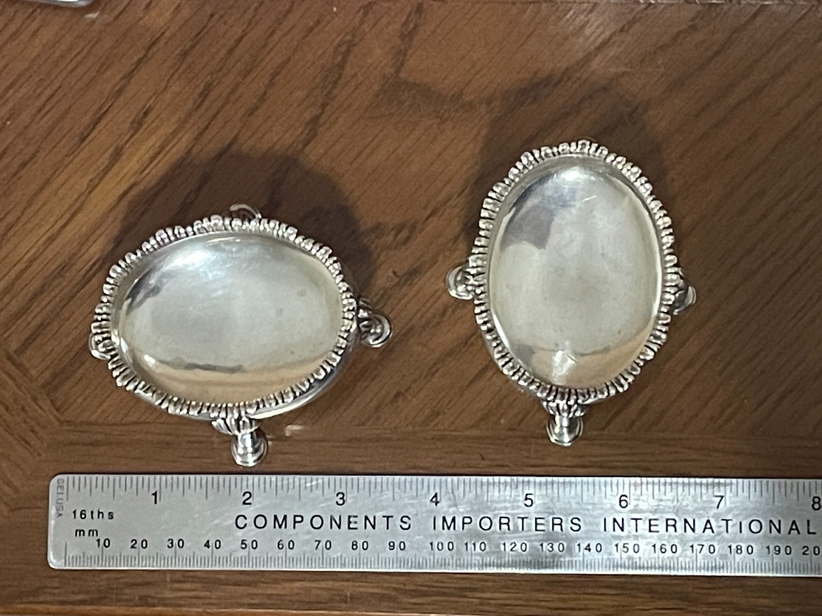 1775  Sterling Silver footed salt cellars Robert Hennell