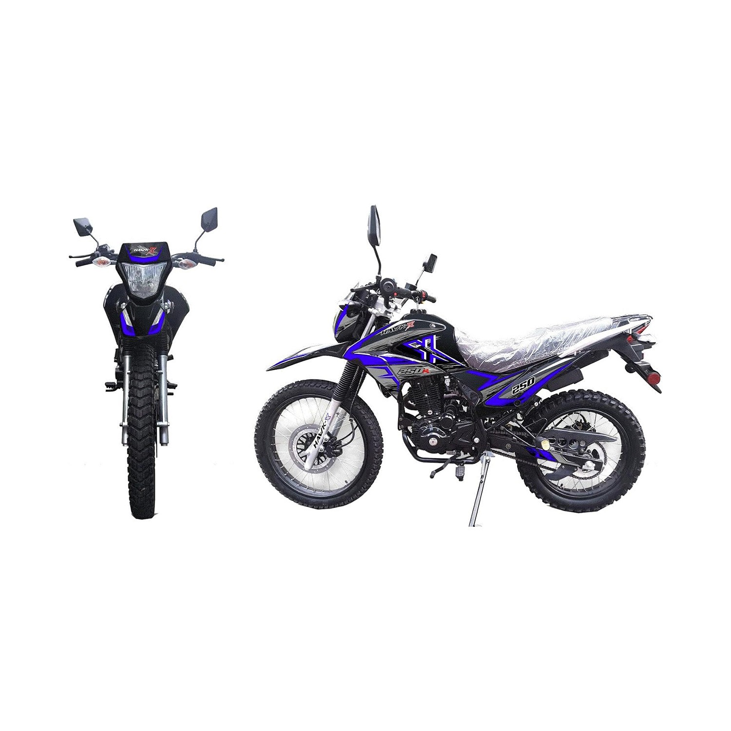 Hawk-X 250 Enduro 250cc Motorcycle EFI Dual Sports Dirt Bike Adult Street Bike