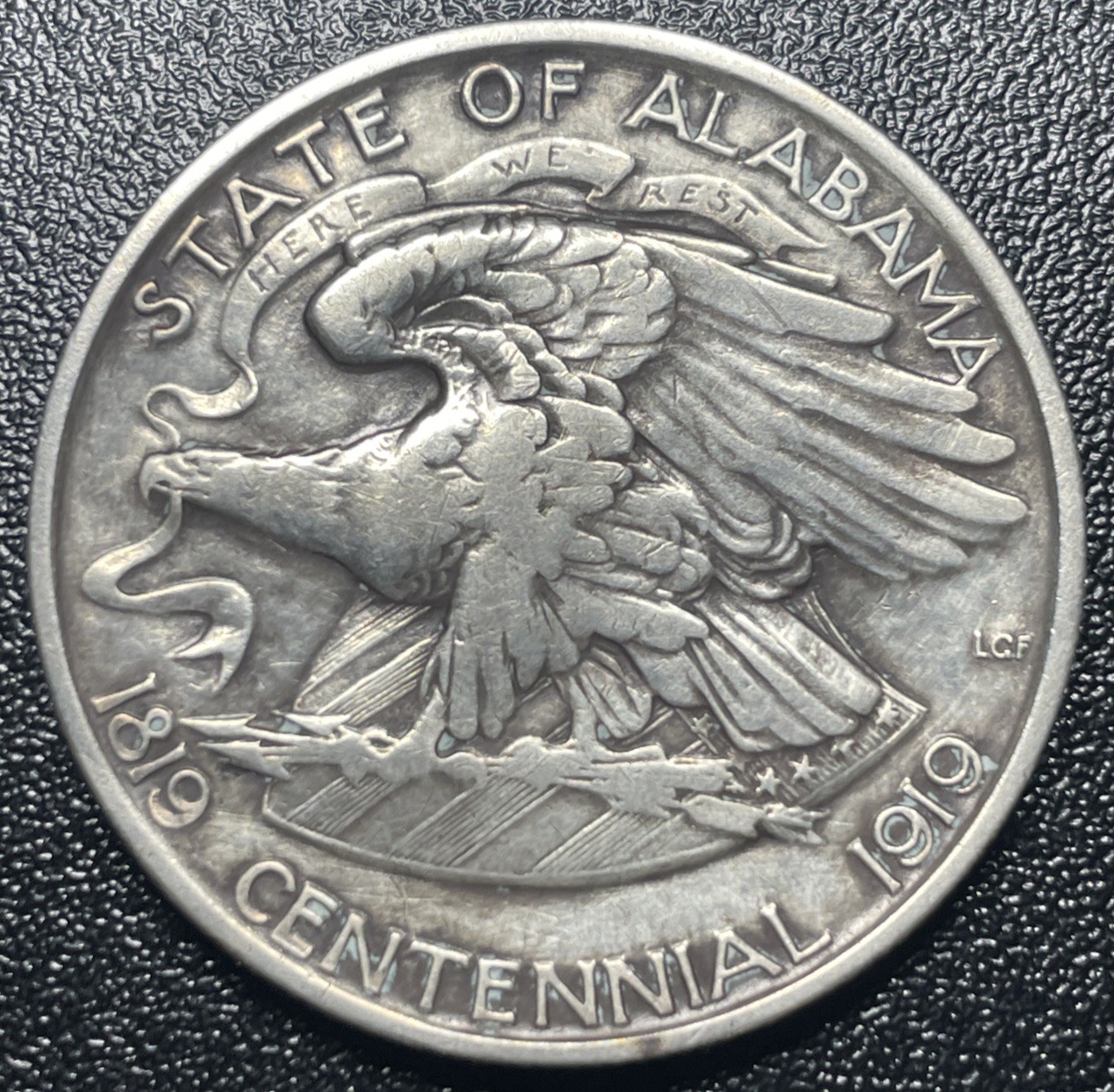 1921 Alabama Commemerative Half Dollar - 90% Silver 50C US Coin - Scarce!