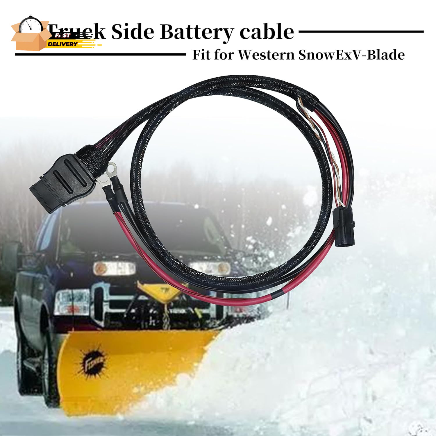 42014 42015 Truck & Plow Side Battery Cable Set for Western Snowex Fisher Blizz