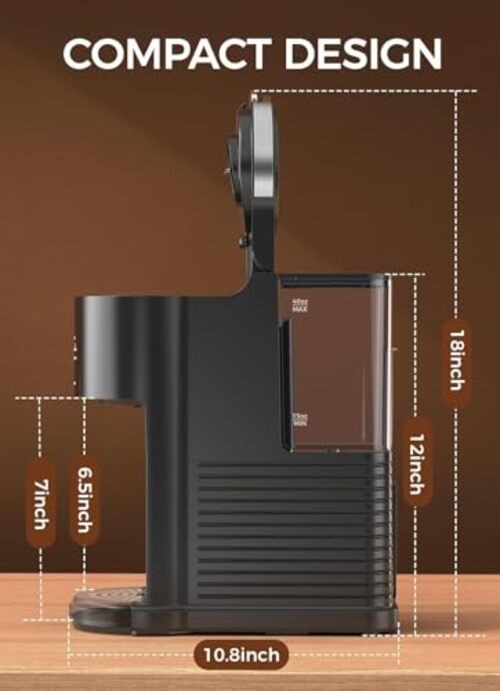 Single Serve Coffee Maker, 2 in 1 Kcup Pod & Ground LED Touch Coffee Maker