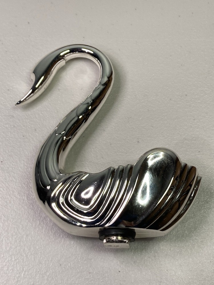 Beautiful Vintage 2 Section Appetizer Dish Swan Pick Holder Center Silverplate