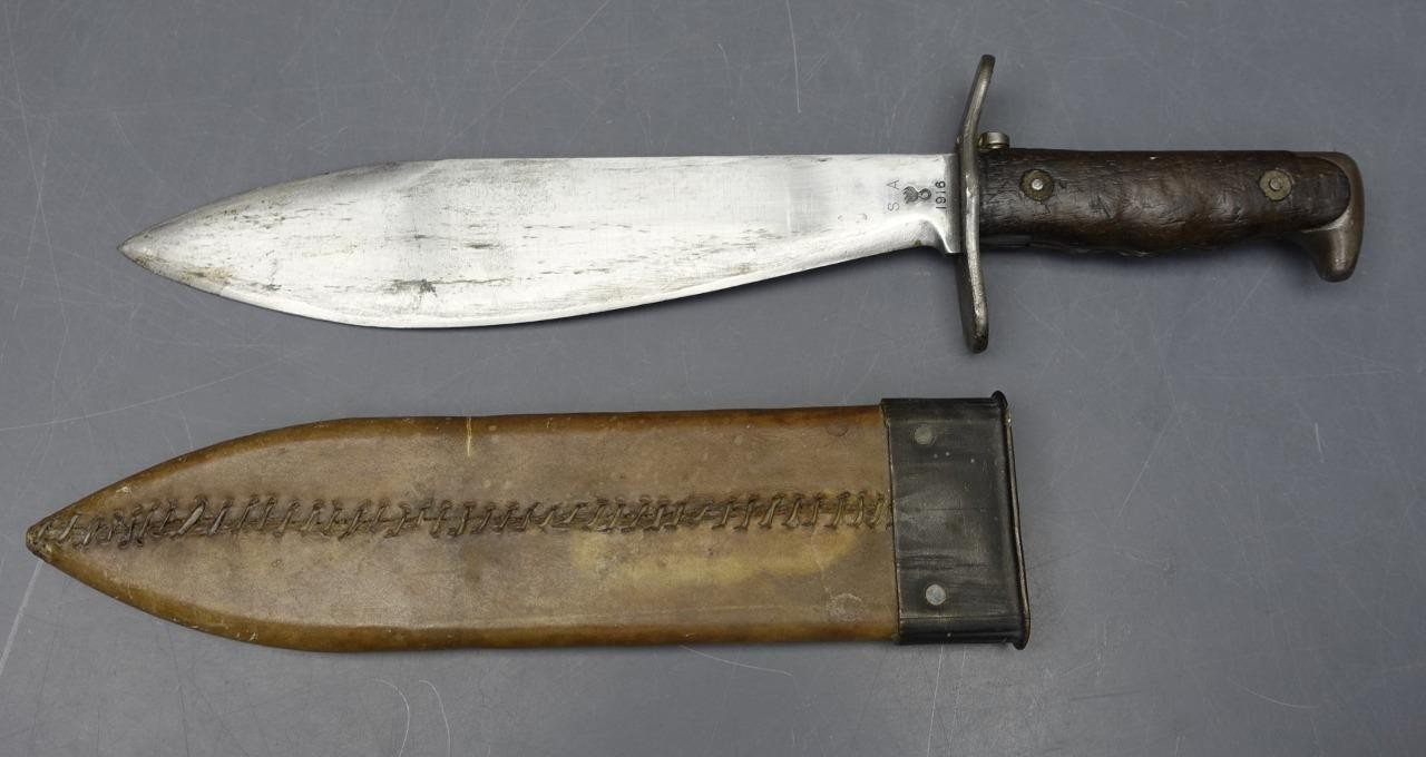 Original WWI 15" Bolo Knife w/ Scabbard SA-1916 USA #32635