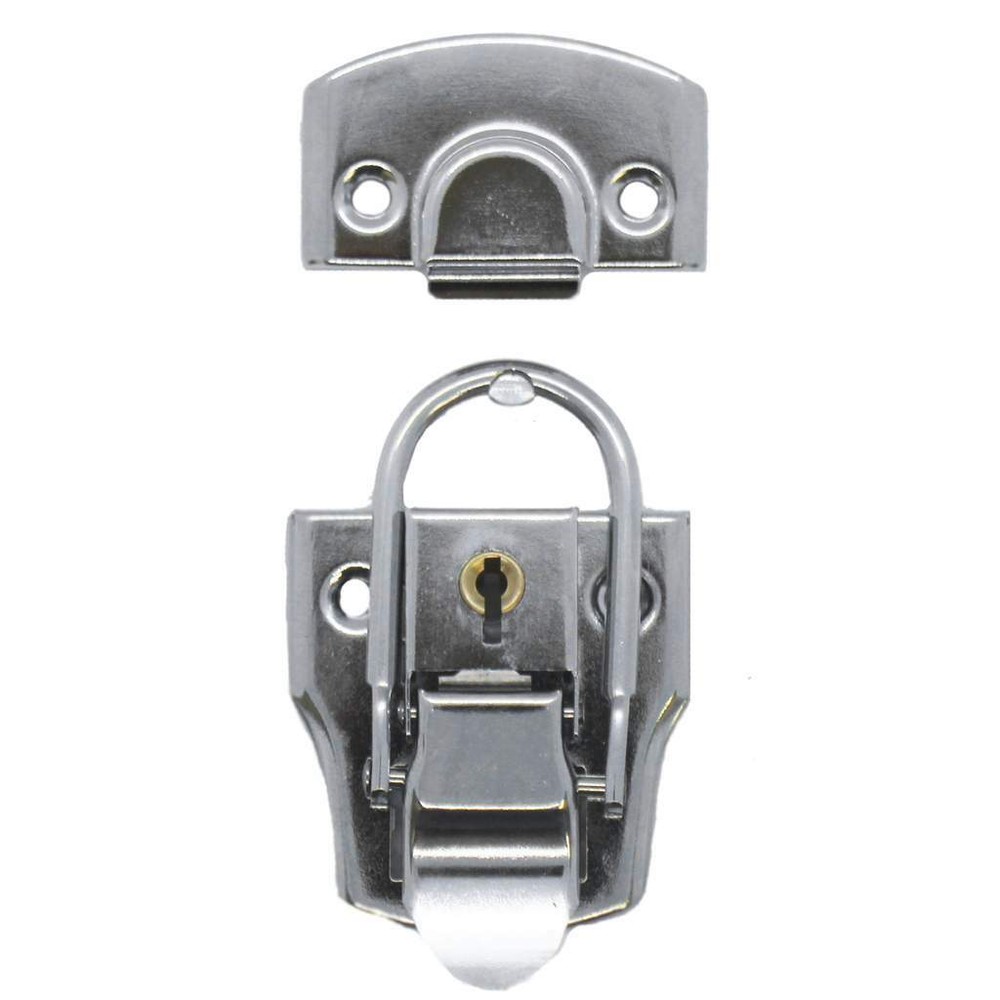Mid-Size Lockable Briefcase Style Latch with Keys Nickel Plated