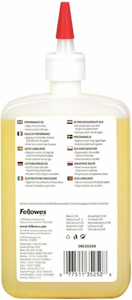 Powershred Performance Shredder Oil 12 oz with Extended Nozzle for Efficiency