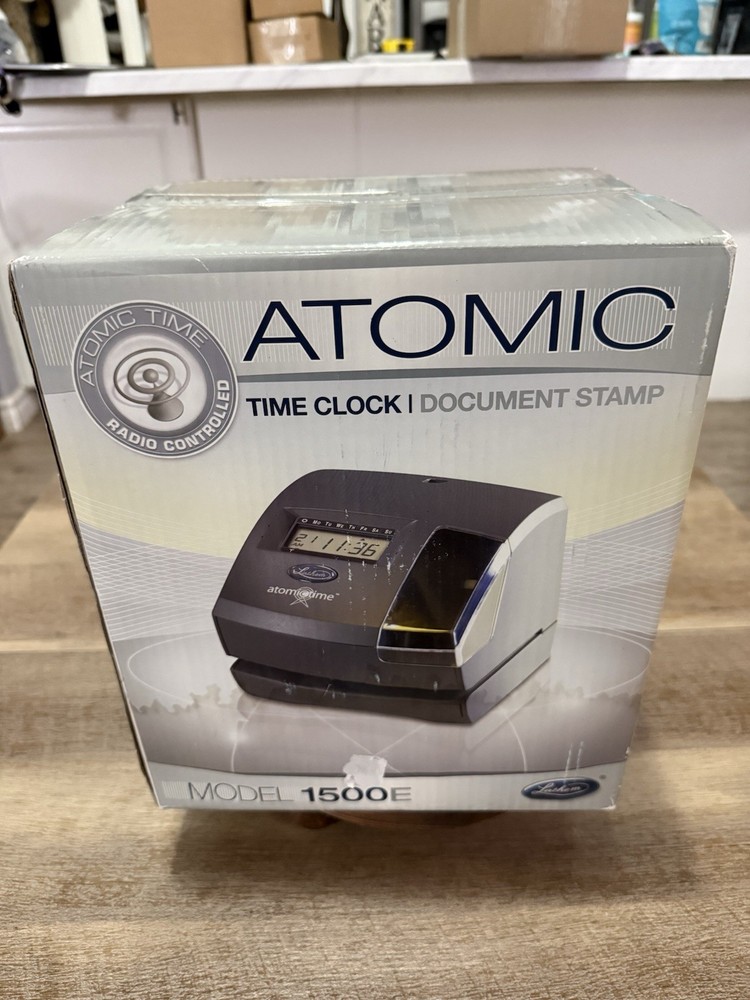 Lathem 1500E Atomic Time Clock Stamp Recorder ~ Sealed ~ Brand New