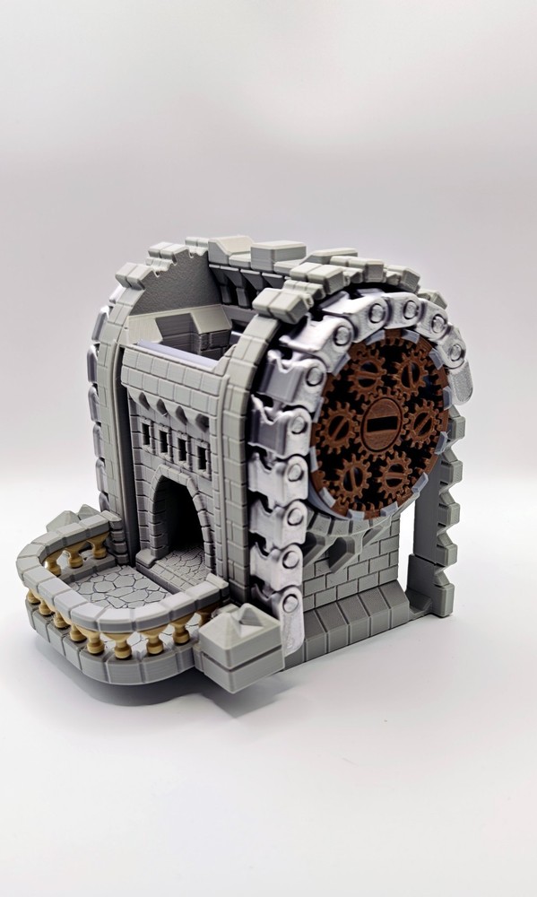 Mechanical Dice Throwing Castle Gate Dungeons and Dragons Role Playing