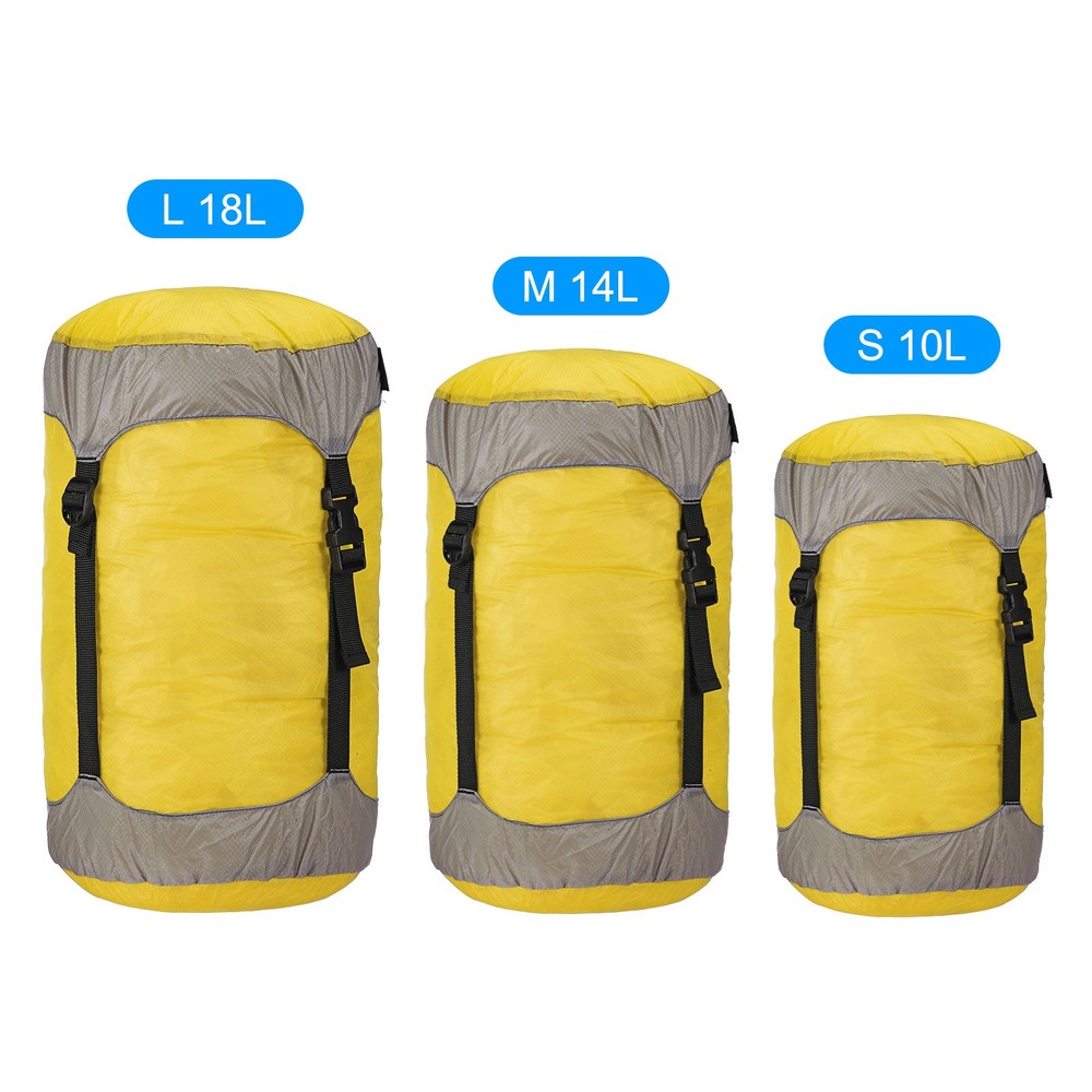 Compression Stuff Sack, 18L L Size Waterproof Sleeping Bag Storage Sack Yellow