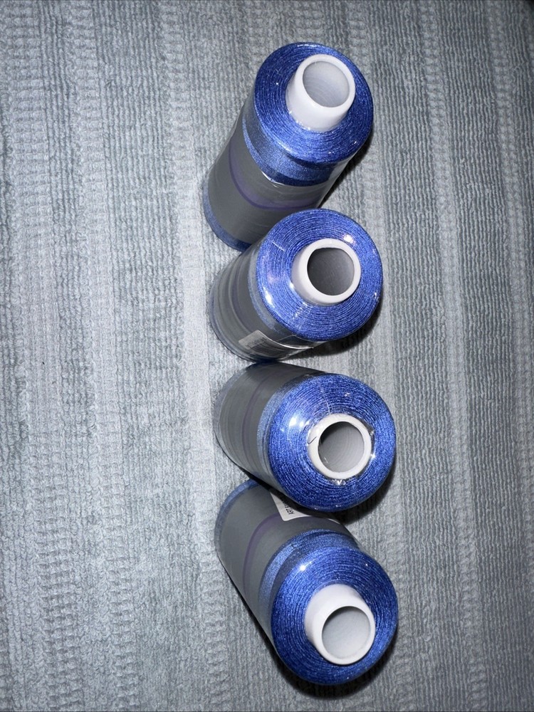 Coats Surelock 4 Spools 0254 Bright Blue Polyester Thread,3000 Yds