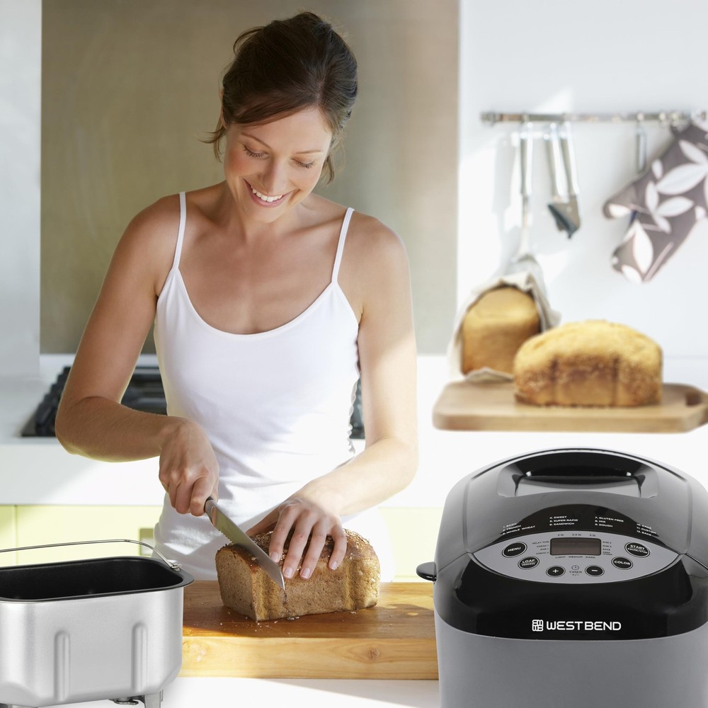 West Bend Hi-Rise Bread Maker Machine Programmable 12 Programs Including Glu...
