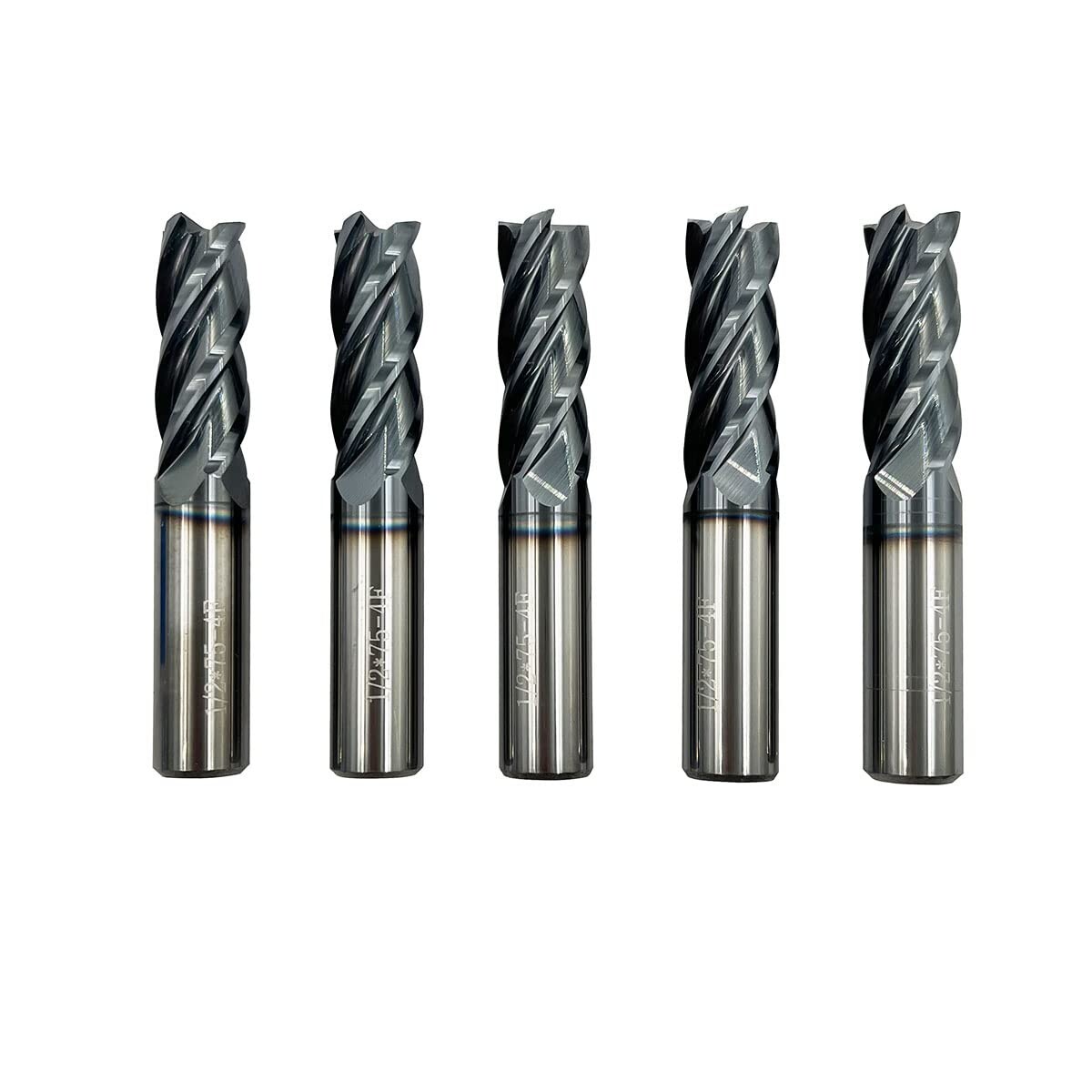 5PCS 1/2 " 4 FLUTE LONG CARBIDE END MILL - TiALN COATED
