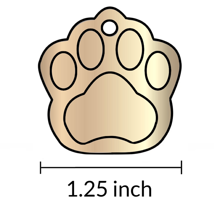 Custom Engraved Dog Tags Personalized Dog Collar Pet Tags Engraved ID BRASS PAW