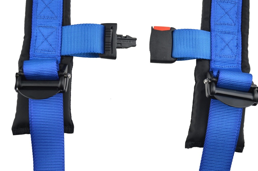 UTV SEAT BELT HARNESS RACE 2" HARNESS 4 POINT LATCH TYPE BLUE