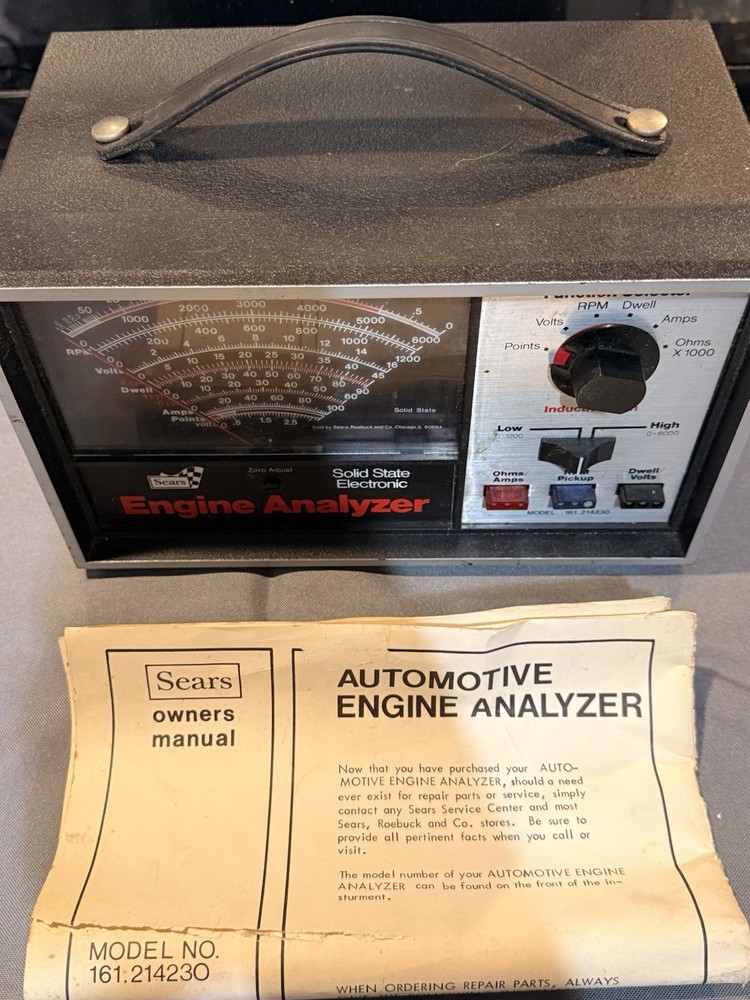 Sears Solid State Electronic Engine Analyzer Model 161.214230 with Cables
