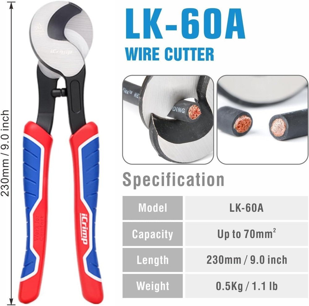 Versatile Crimping Tool for Various Cable Sizes