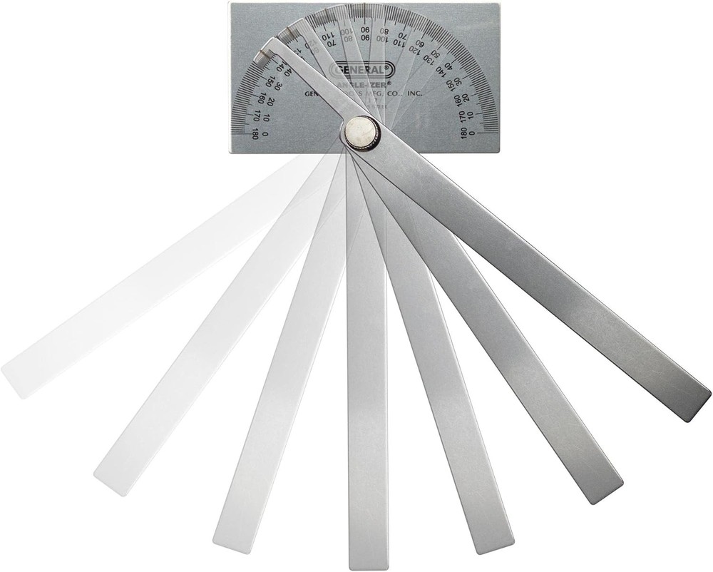 General Tools Angle Protractor #17 Stainless Steel Square Head Black or White
